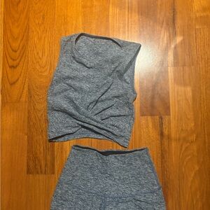 Beyond Yoga Gray spacedye set sports bra and pants